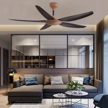 Demir bıçaklar Modern LED Tavan Ventilatörü 55 Inch Tavan Ventilatörü Işıkla
