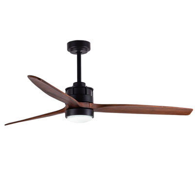 Ahşap Kılıçlar Avrupa Tavan Ventilatörleri Işıklı DC Motor Dekoratif