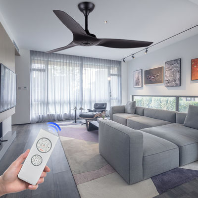 ABS Blade Amerikan Tavan Ventilatörü Oturma Odası Siyah 52 Inch Tavan Ventilatörü