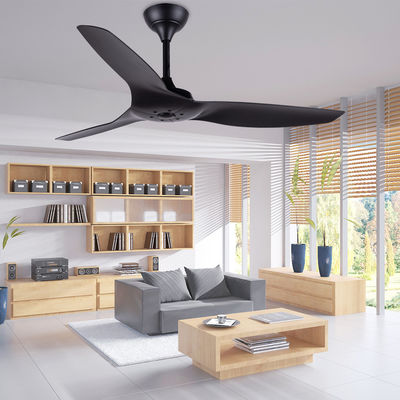 ABS Blade Amerikan Tavan Ventilatörü Oturma Odası Siyah 52 Inch Tavan Ventilatörü