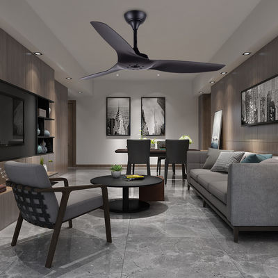 ABS Blade Amerikan Tavan Ventilatörü Oturma Odası Siyah 52 Inch Tavan Ventilatörü