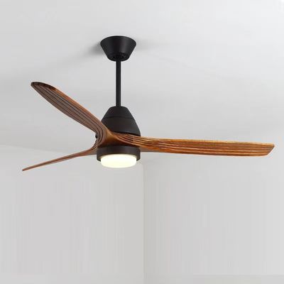 LED 20W Katı Ahşap Tavan Ventilatörü Ahşap Propeller Tavan Ventilatörü