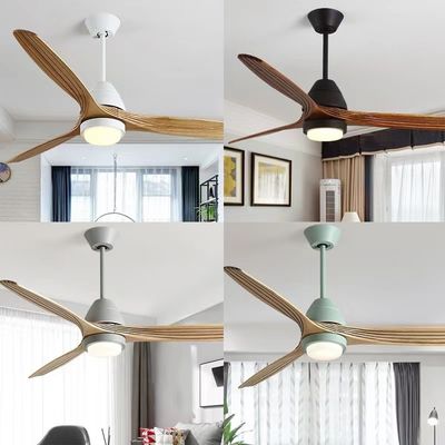 LED 20W Katı Ahşap Tavan Ventilatörü Ahşap Propeller Tavan Ventilatörü