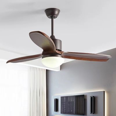 52 inç LED 3 bıçaklı ahşap tavan fanı DC motorlu ışık ahşap tavan fanı