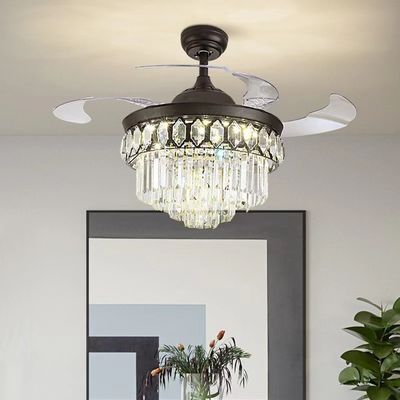 42 Inç Yüksek Kalite Kristal Akıllı Tavan Ventilatörü Oturma Odası için DC Motor