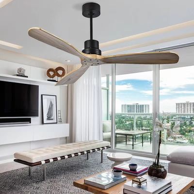 ECO 52 Katı Ahşap Tavan Ventilatörü Işıklı Doğal Ahşap Tavan Ventilatörü
