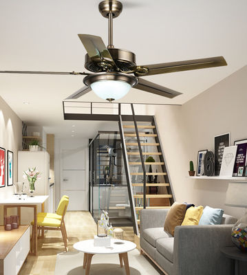 Avrupa Tarzı Modern Tavan Ventilatörü Led Işık Villa AC DC 5 Demir Kılıç