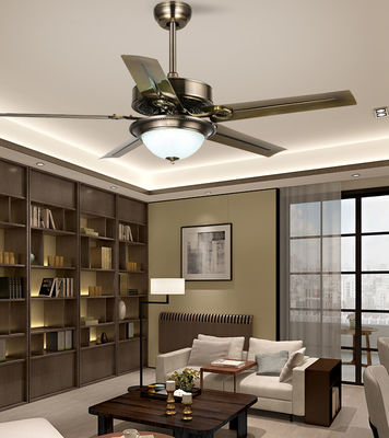 Avrupa Tarzı Modern Tavan Ventilatörü Led Işık Villa AC DC 5 Demir Kılıç