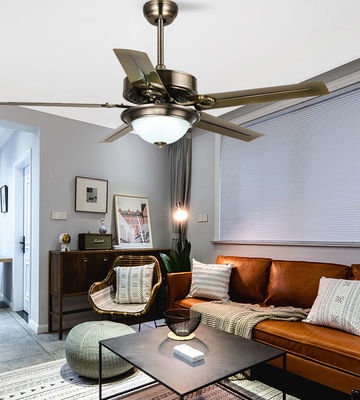 Avrupa Tarzı Modern Tavan Ventilatörü Led Işık Villa AC DC 5 Demir Kılıç