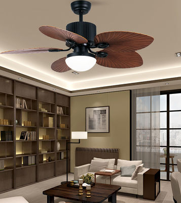 ABS Blades Modern Tavan Ventilatörleri Işık 52 Inç Siyah Ve Kahverengi