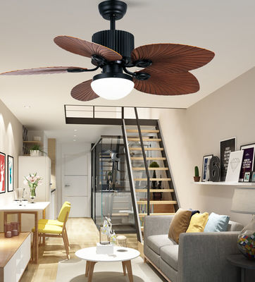 ABS Blades Modern Tavan Ventilatörleri Işık 52 Inç Siyah Ve Kahverengi