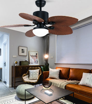 ABS Blades Modern Tavan Ventilatörleri Işık 52 Inç Siyah Ve Kahverengi