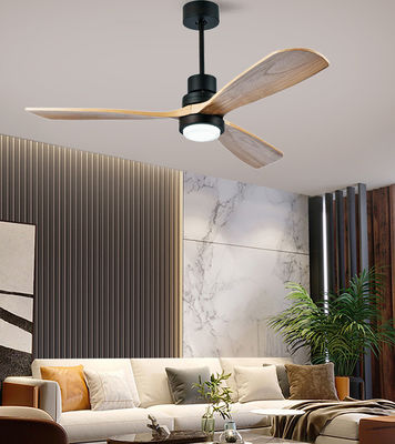 Yatak Odası Mükemmel Ahşap Tavan Ventilatörü Işık 52in Modern Ahşap Tavan Ventilatörü