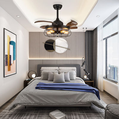 Yatak Odası Konforlu E27 52 Inç Yüksek Kalite Akıllı Tavan Ventilatörü Işıklı DC Motor