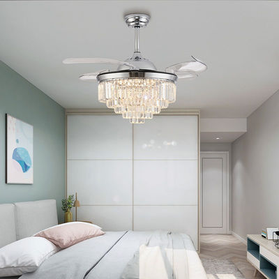 Yatak odası için ışık olan Gümüş Kapalı Katlanabilir Tavan Ventilatörü