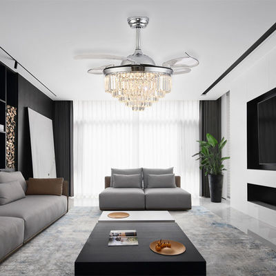 Yatak odası için ışık olan Gümüş Kapalı Katlanabilir Tavan Ventilatörü