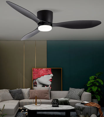 Siyah 52 inç Hugger Tavan Ventilatörü ABS Üç Blade Tavan Ventilatörü