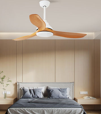 52in Salon Ventilatörleri Modern LED Tavan Ventilatörü ABS Blades Kahverengi
