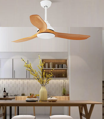 52in Salon Ventilatörleri Modern LED Tavan Ventilatörü ABS Blades Kahverengi