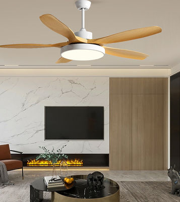 Kahverengi 5 ABS Blades DC Tavan Ventilatörü Modern Tavan Ventilatörleri Işıkları ve Uzaktan Yönetimiyle