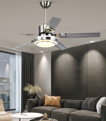 Gümüş 52in DC Motor Tavan Fanları Işıklarla / 5 ABS Blades