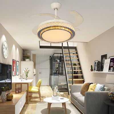 DC Akıllı Düşük Profil Tavan Ventilatörü Çekici Blade Tavan Ventilatörü Işıkla